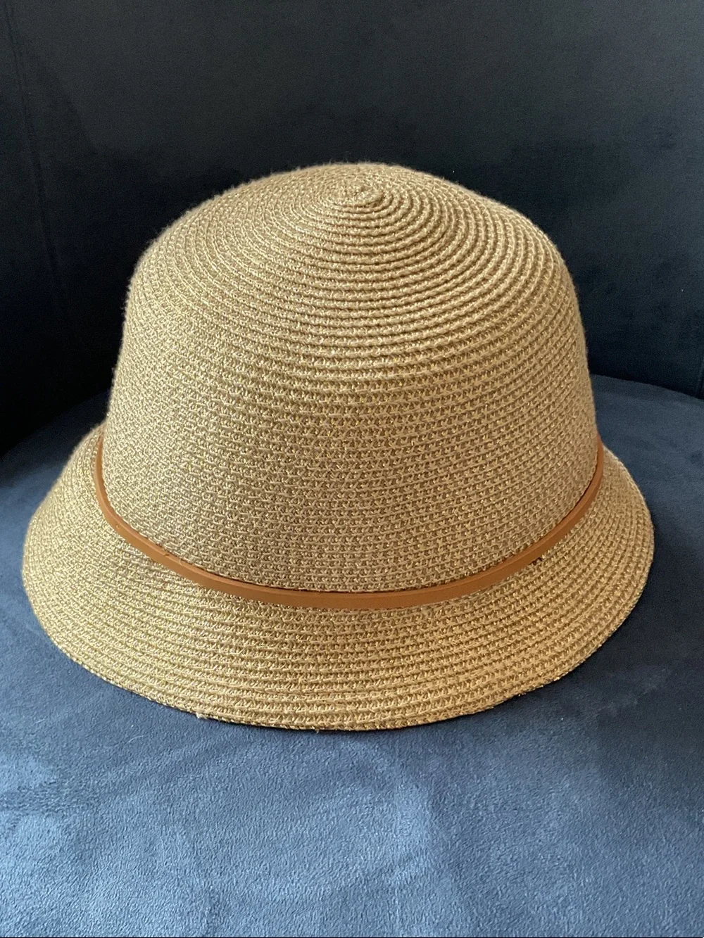 Talbots Gold and Tan Cloche Hat